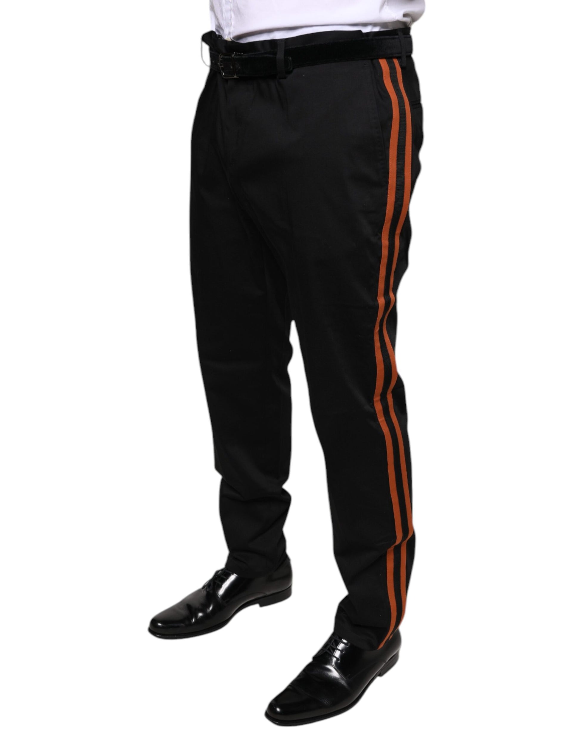 Pantalon de Costume Slim Homme Dolce & Gabbana en Coton Stretch Noir