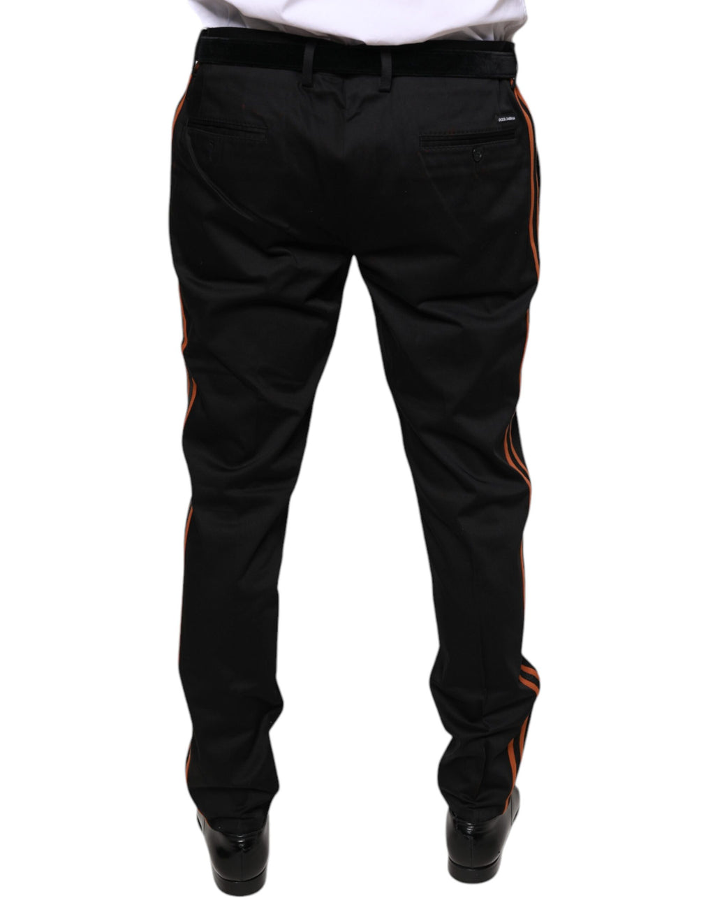 Pantalon de Costume Slim Homme Dolce & Gabbana en Coton Stretch Noir