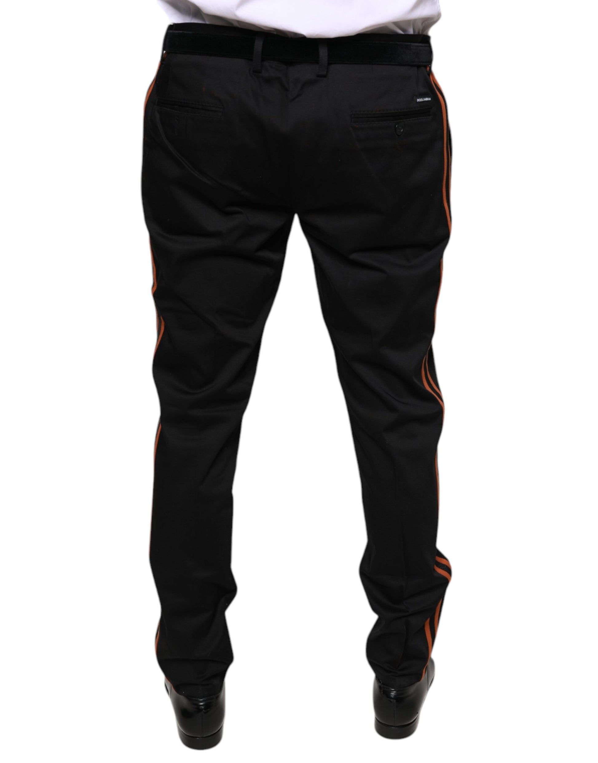 Pantalon de Costume Slim Homme Dolce & Gabbana en Coton Stretch Noir