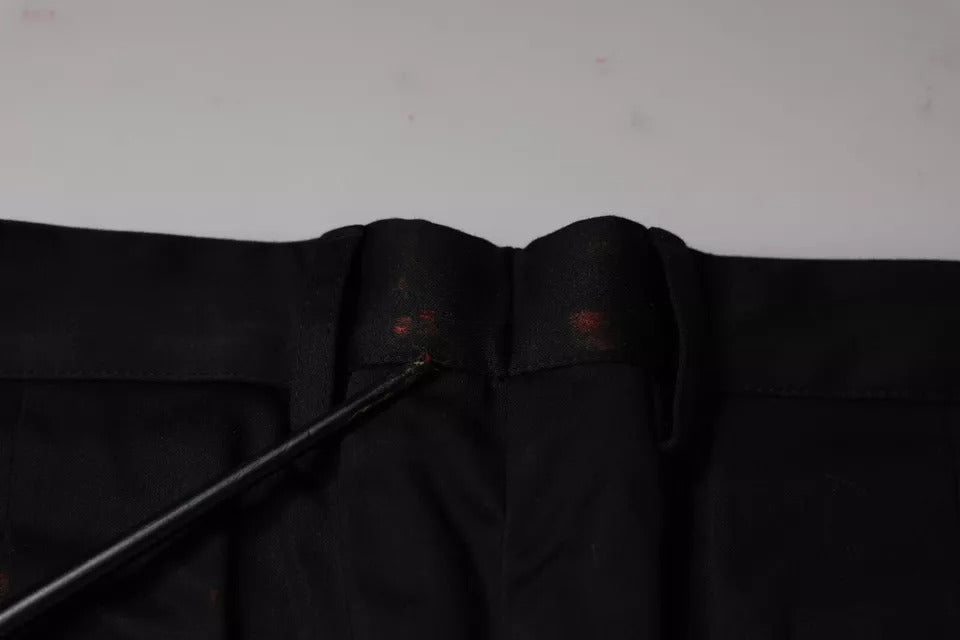 Pantalon de Costume Slim Homme Dolce & Gabbana en Coton Stretch Noir