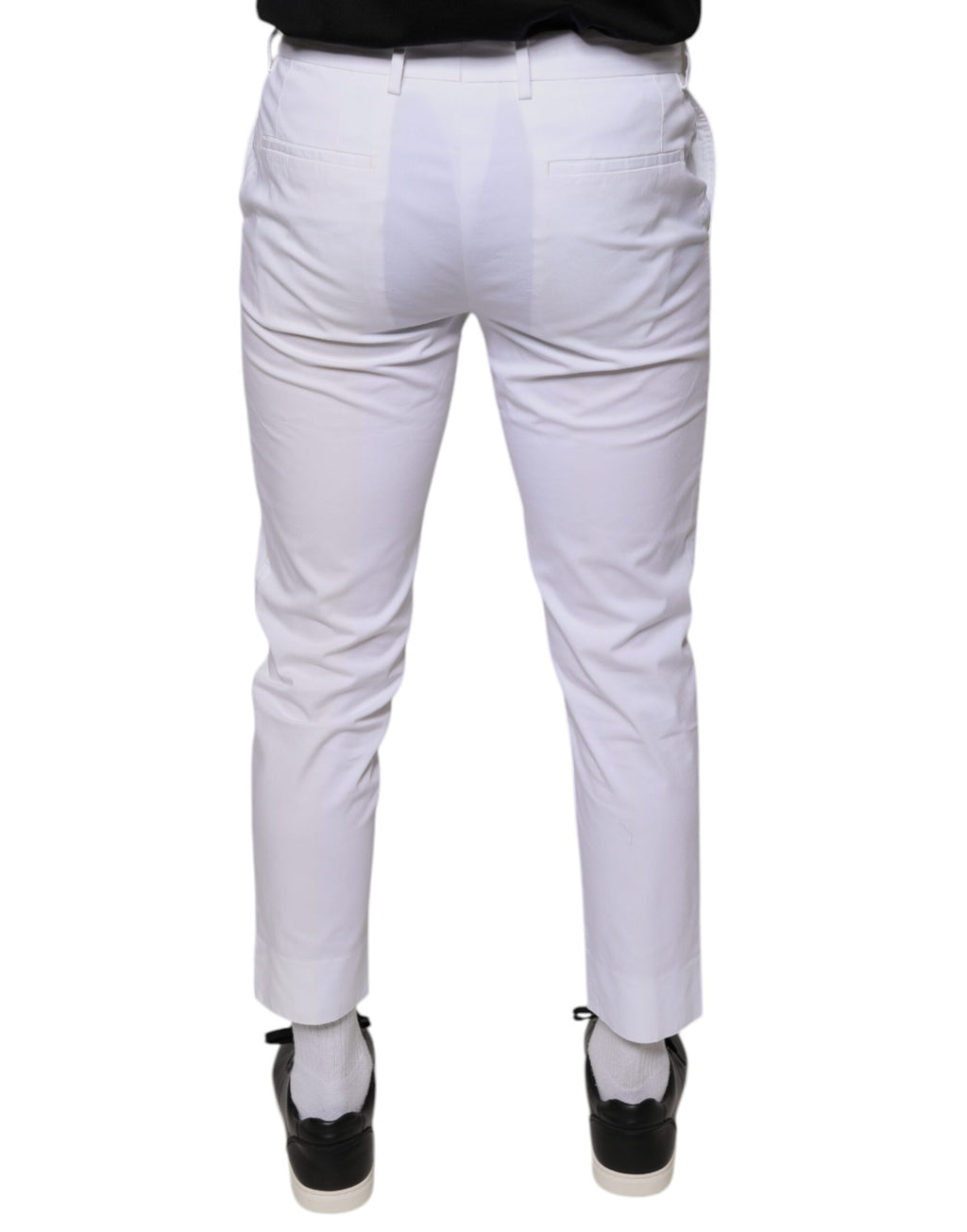 Dolce & Gabbana Pantalon habillé ajusté en coton blanc