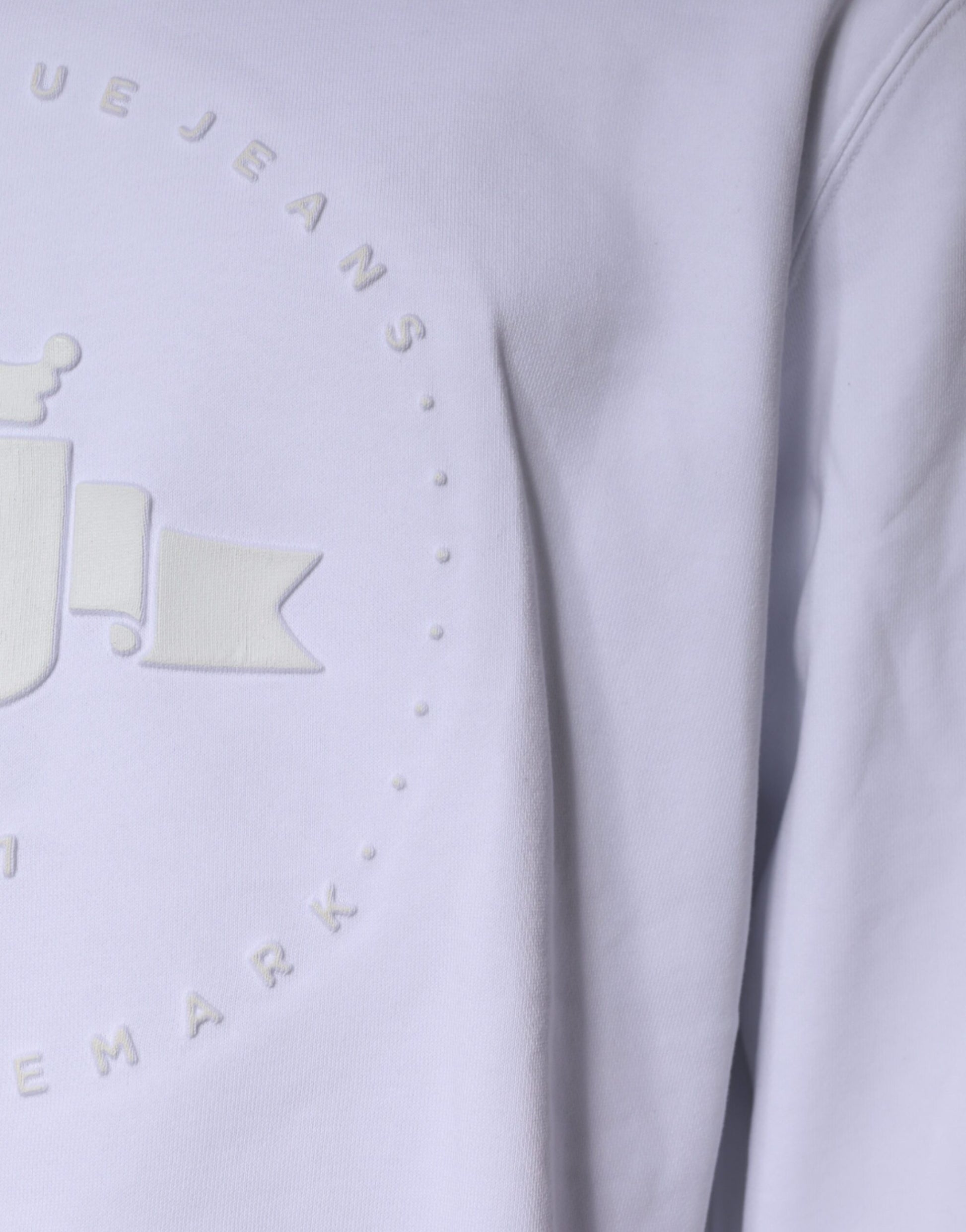 Replay Herren Sweatshirt mit Rundhalsausschnitt und geprägtem Logo, Weiß