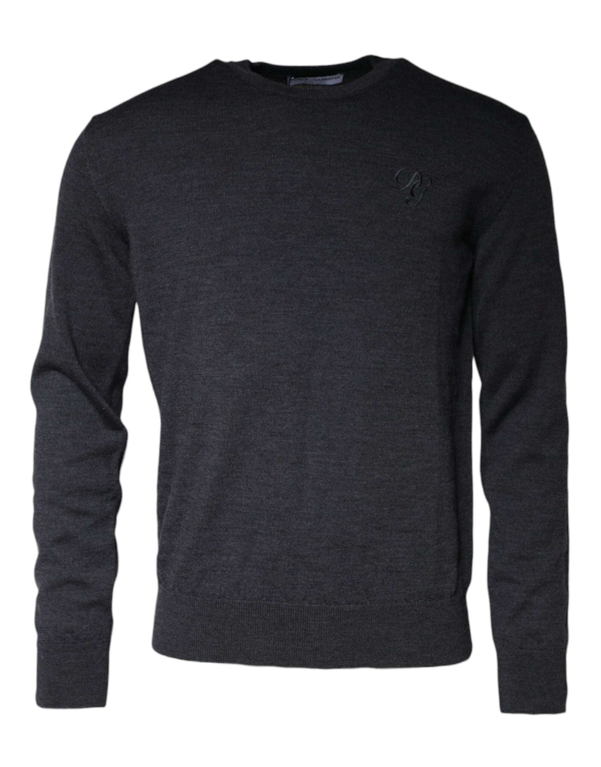 Pull ras du cou en laine gris foncé Dolce & Gabbana