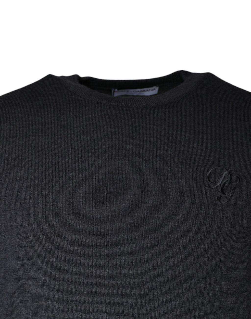 Pull ras du cou en laine gris foncé Dolce & Gabbana