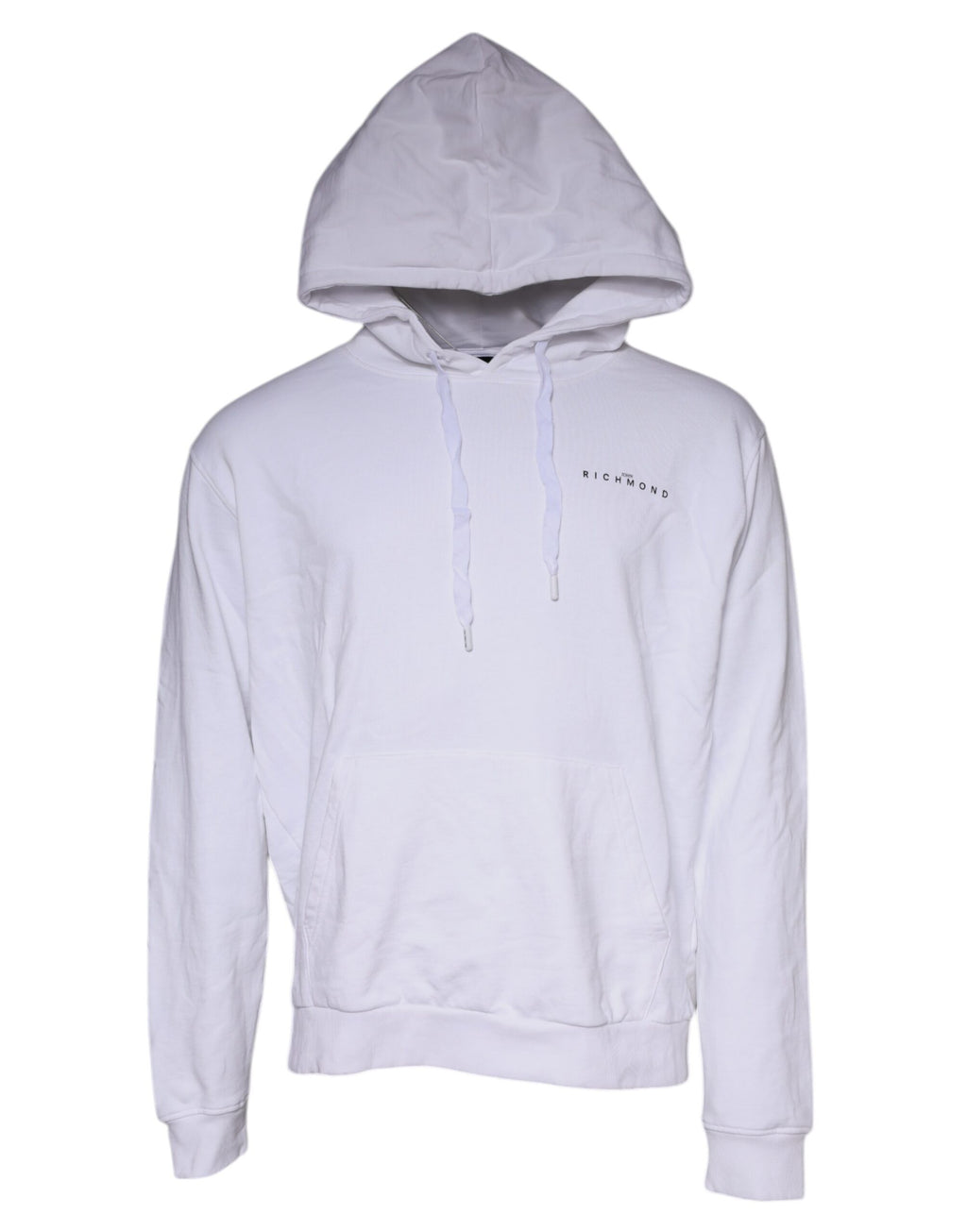 Sweat-shirt à capuche en coton à logo blanc John Richmond