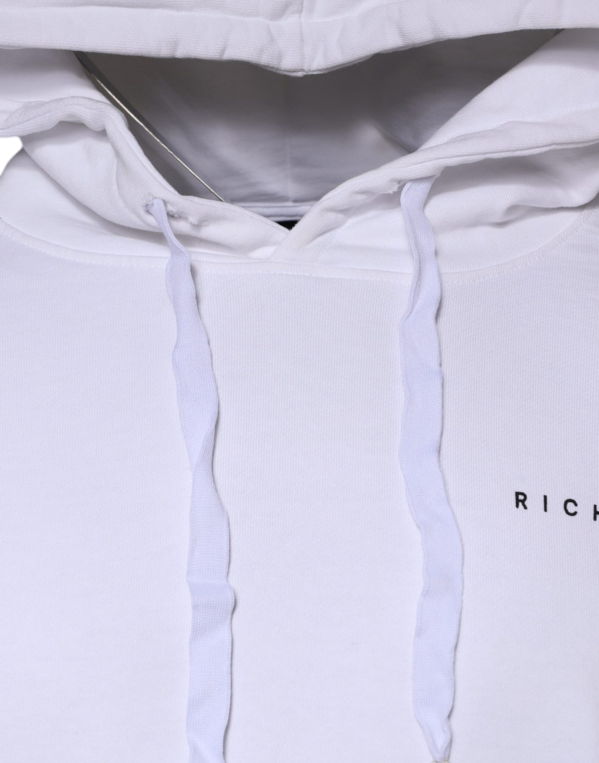 Sweat-shirt à capuche en coton à logo blanc John Richmond