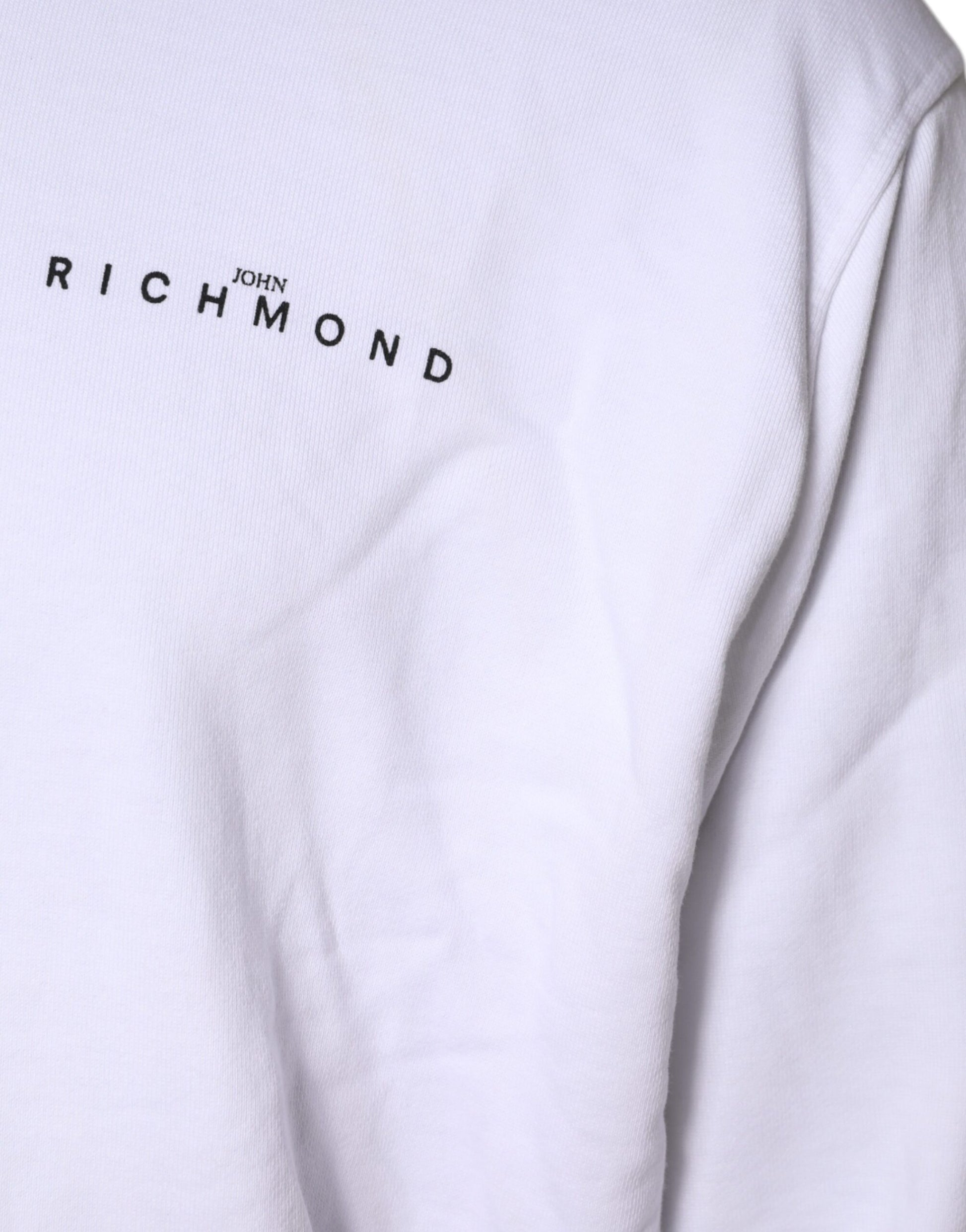 Sweat-shirt à capuche en coton à logo blanc John Richmond