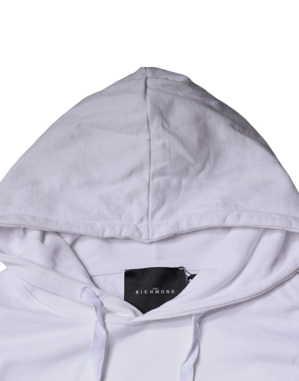 Sweat-shirt à capuche en coton à logo blanc John Richmond