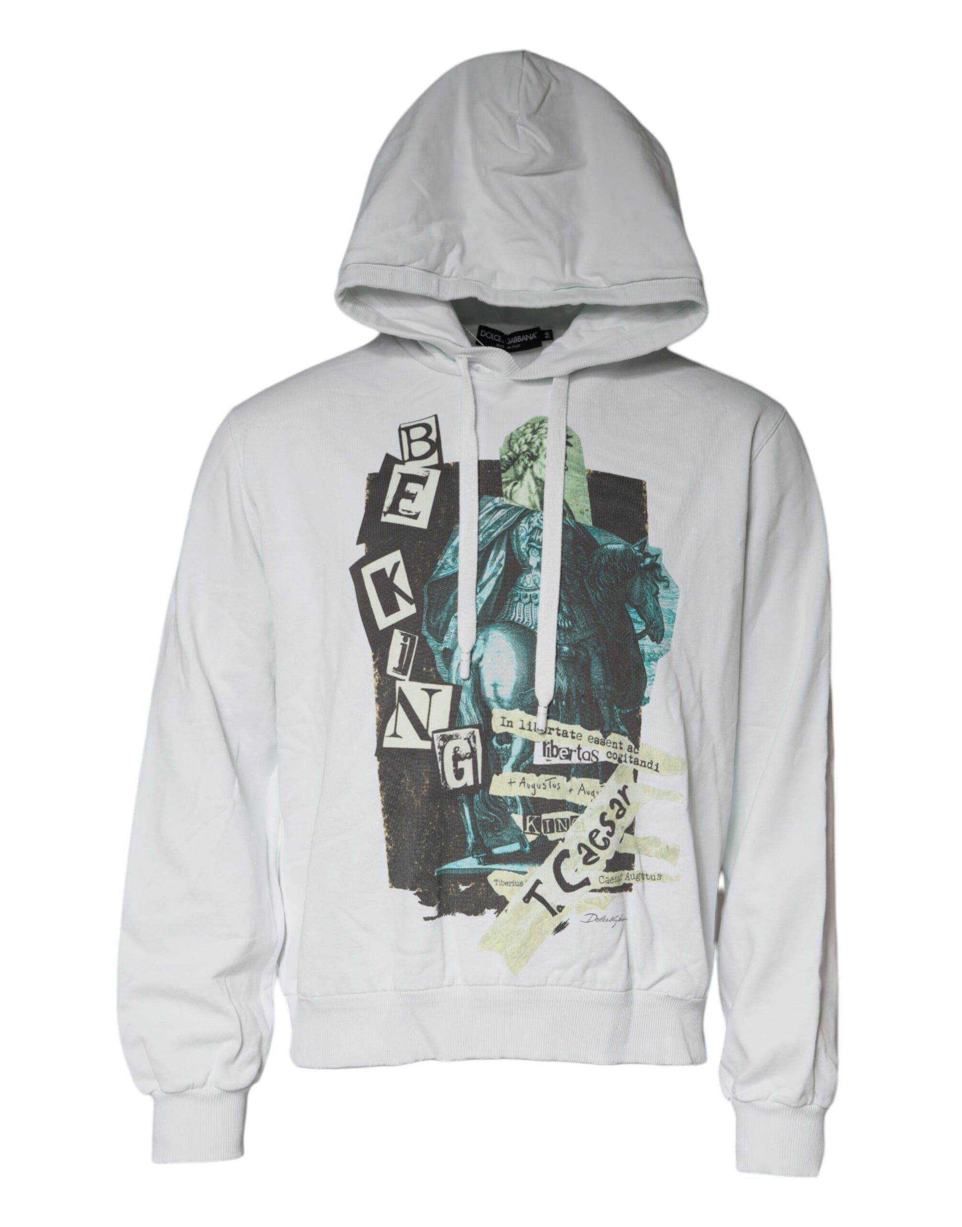 Pull en coton à capuche blanc Dolce & Gabbana Caesar