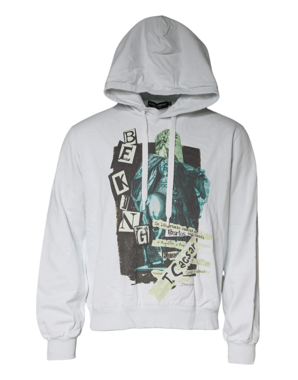 Pull en coton à capuche blanc Dolce & Gabbana Caesar