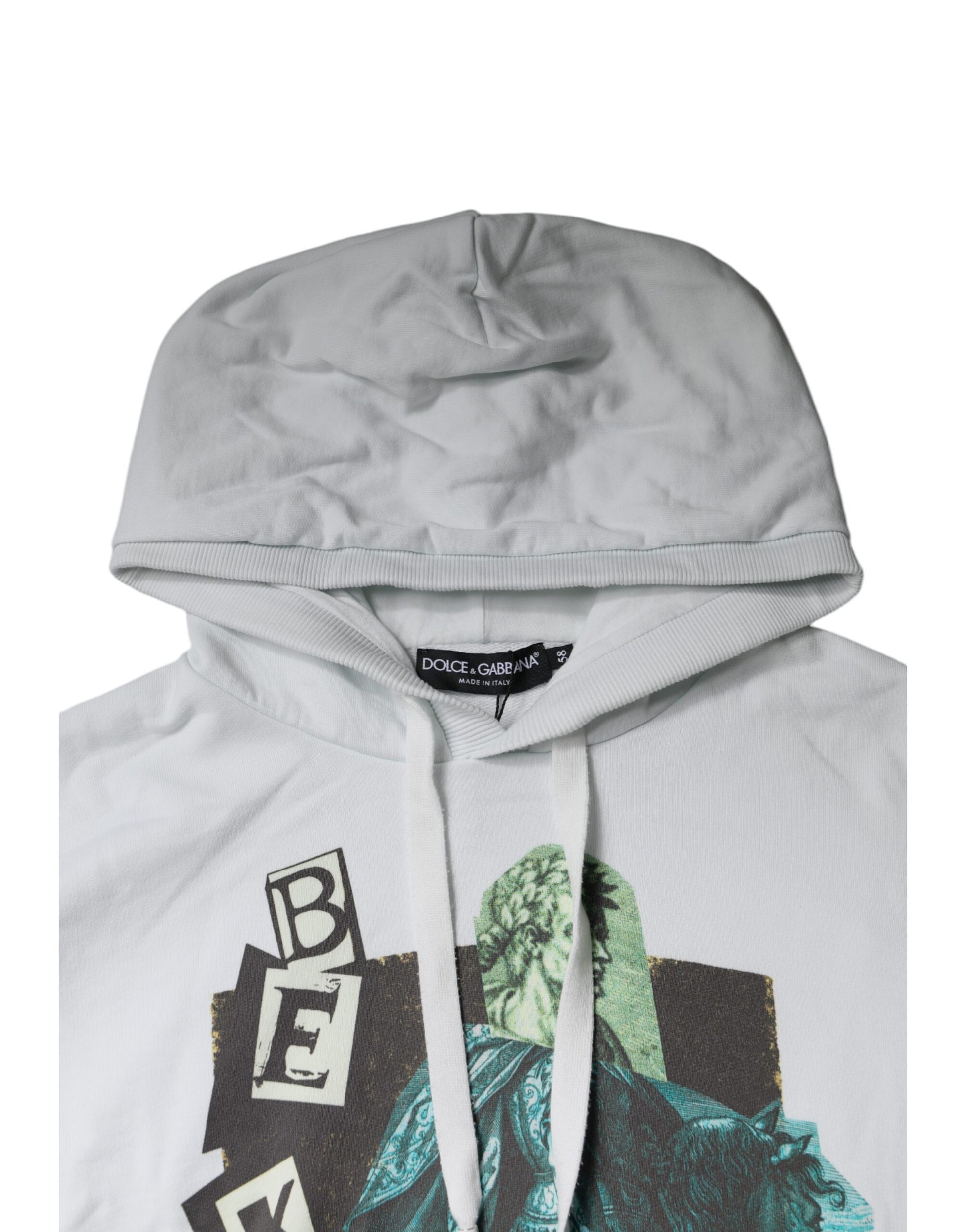 Pull en coton à capuche blanc Dolce & Gabbana Caesar