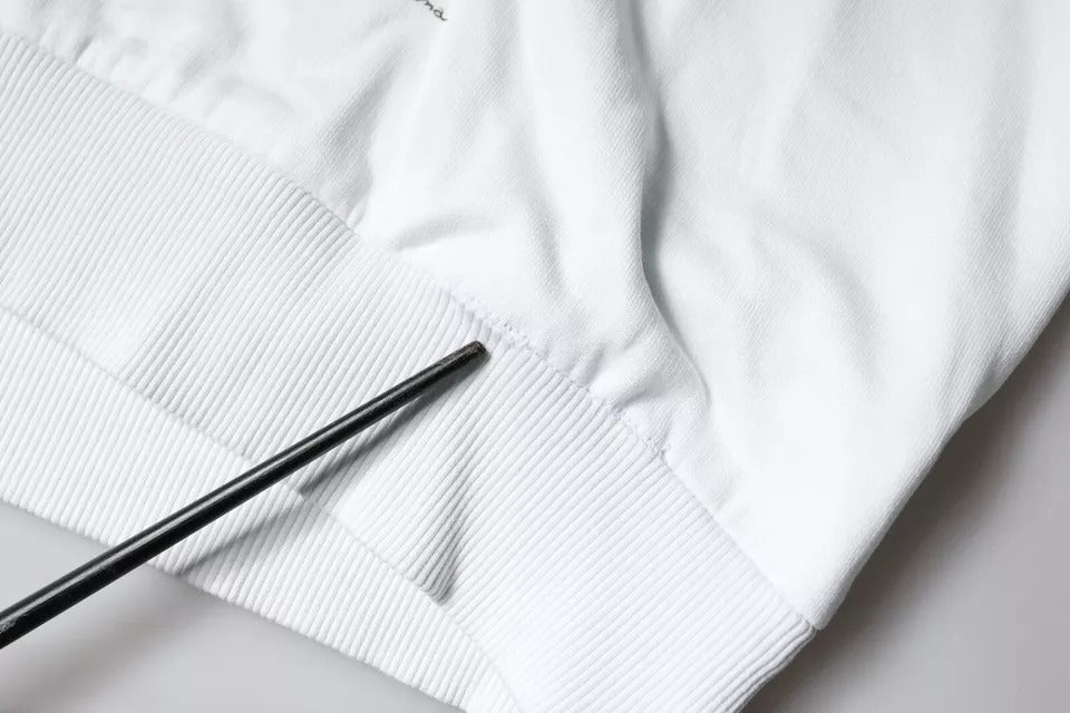 Pull en coton à capuche blanc Dolce & Gabbana Caesar