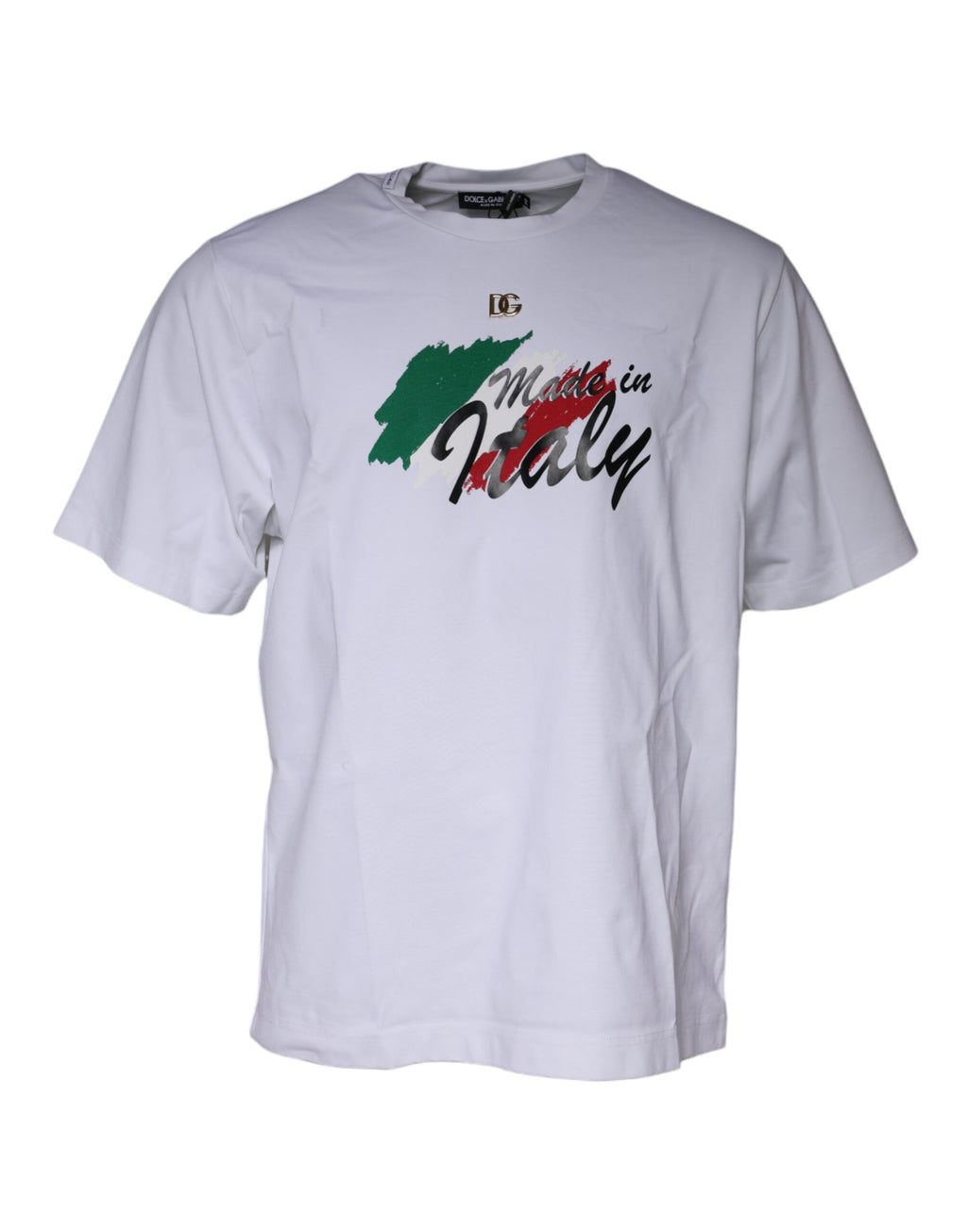 T-shirt Dolce & Gabbana en coton blanc à col rond et imprimé graphique