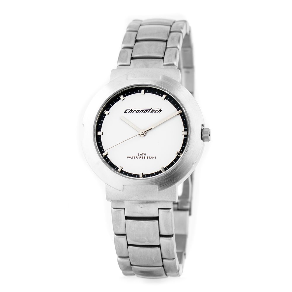 Montre de soirée Chronotech en acier inoxydable argenté