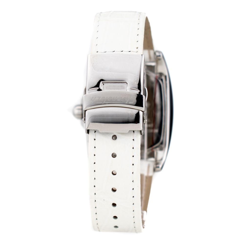 Montre habillée Chronotech en cuir blanc