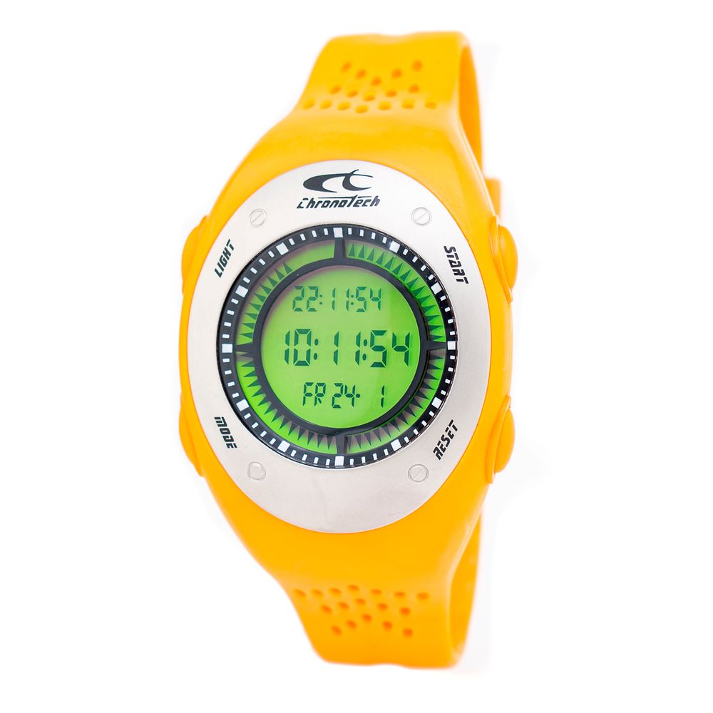 Montre numérique Chronotech en caoutchouc orange