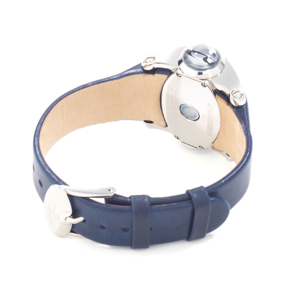 Montre habillée Chronotech en cuir bleu