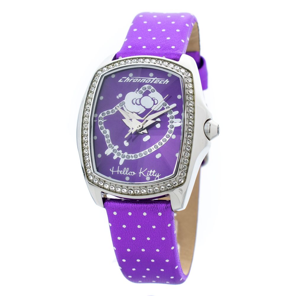 Montre habillée en cuir violet Chronotech