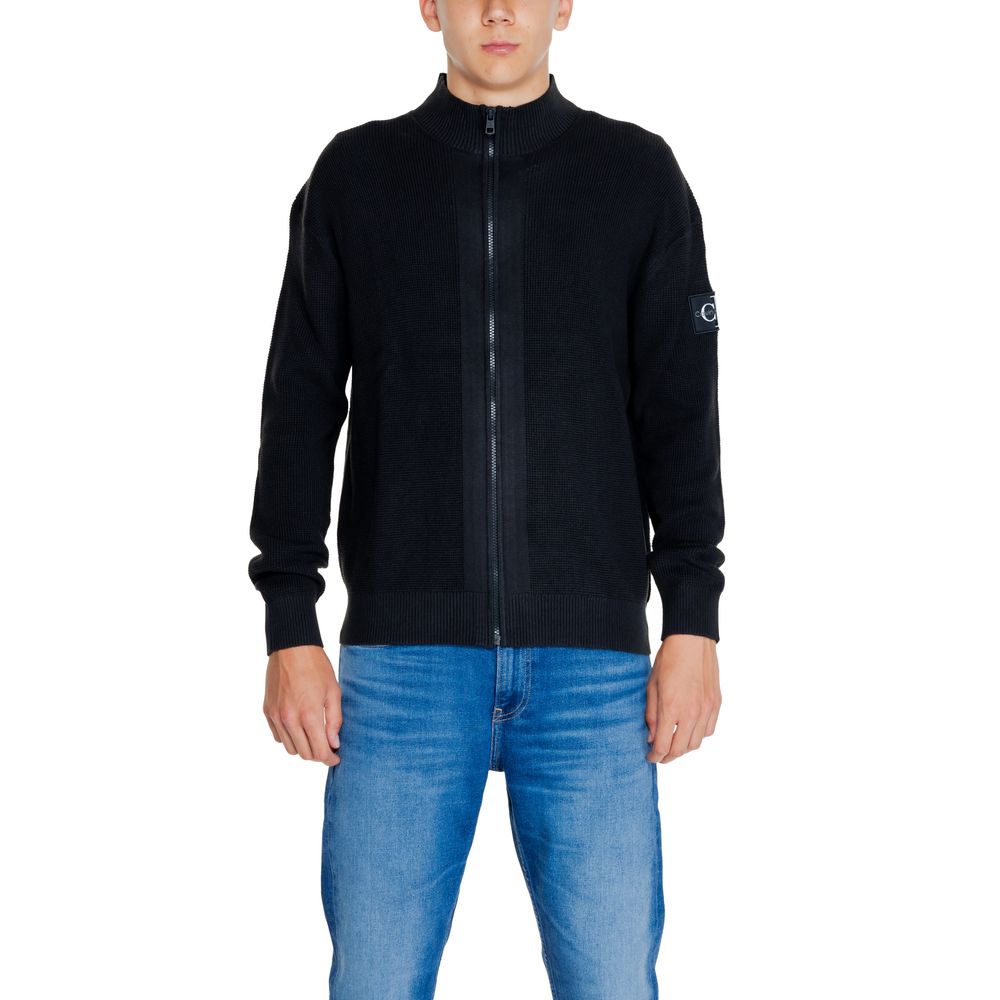 Calvin Klein Jeans – Schwarze Strickjacke aus recycelter Baumwolle
