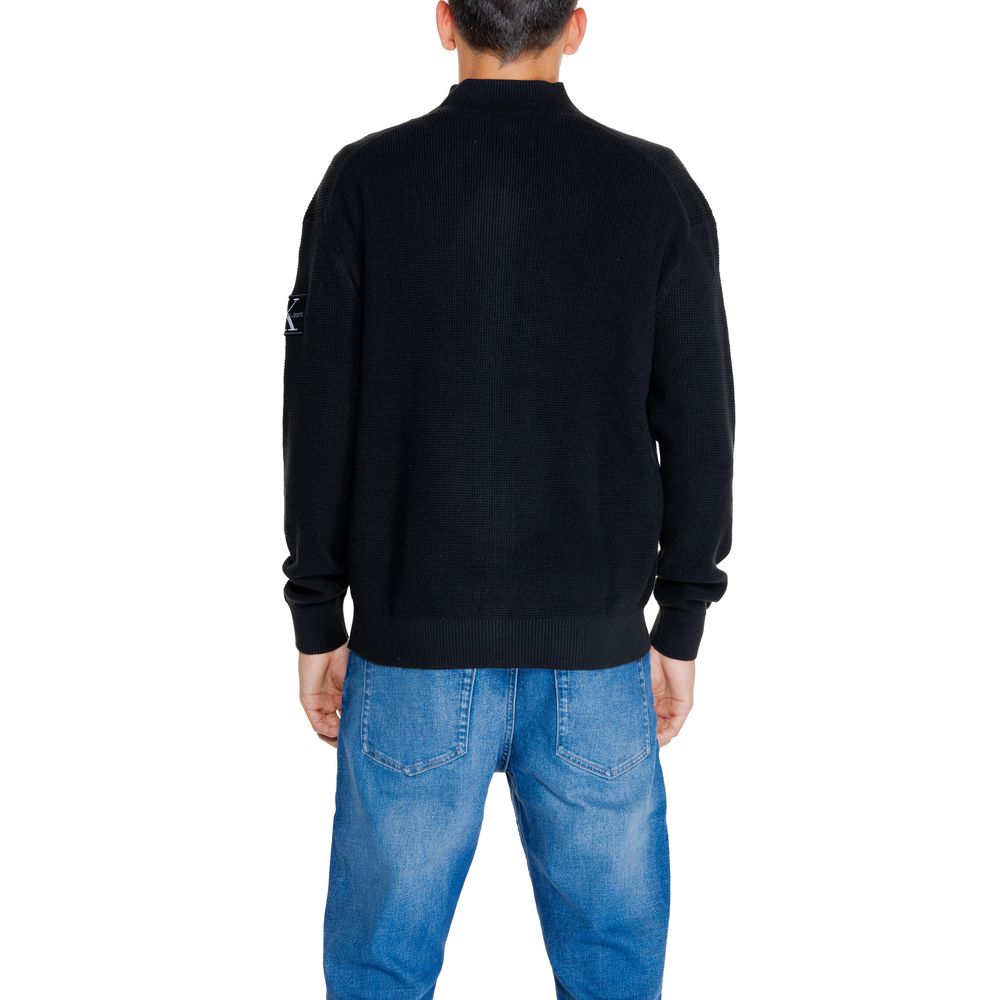 Calvin Klein Jeans – Schwarze Strickjacke aus recycelter Baumwolle