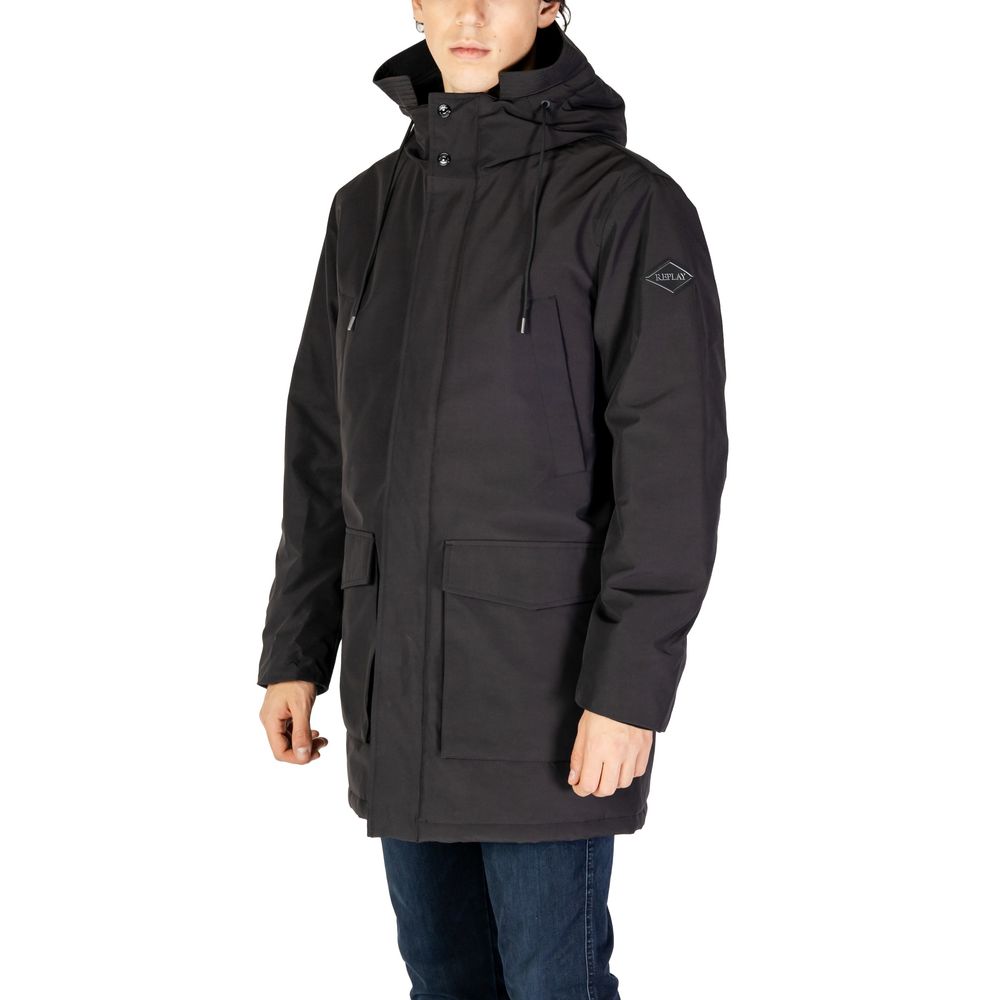 Replay – Schwarzer Polyamid-Parka