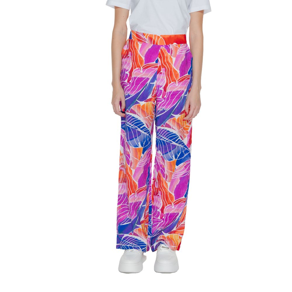 Pantalon décontracté en viscose multicolore Vila Clothes