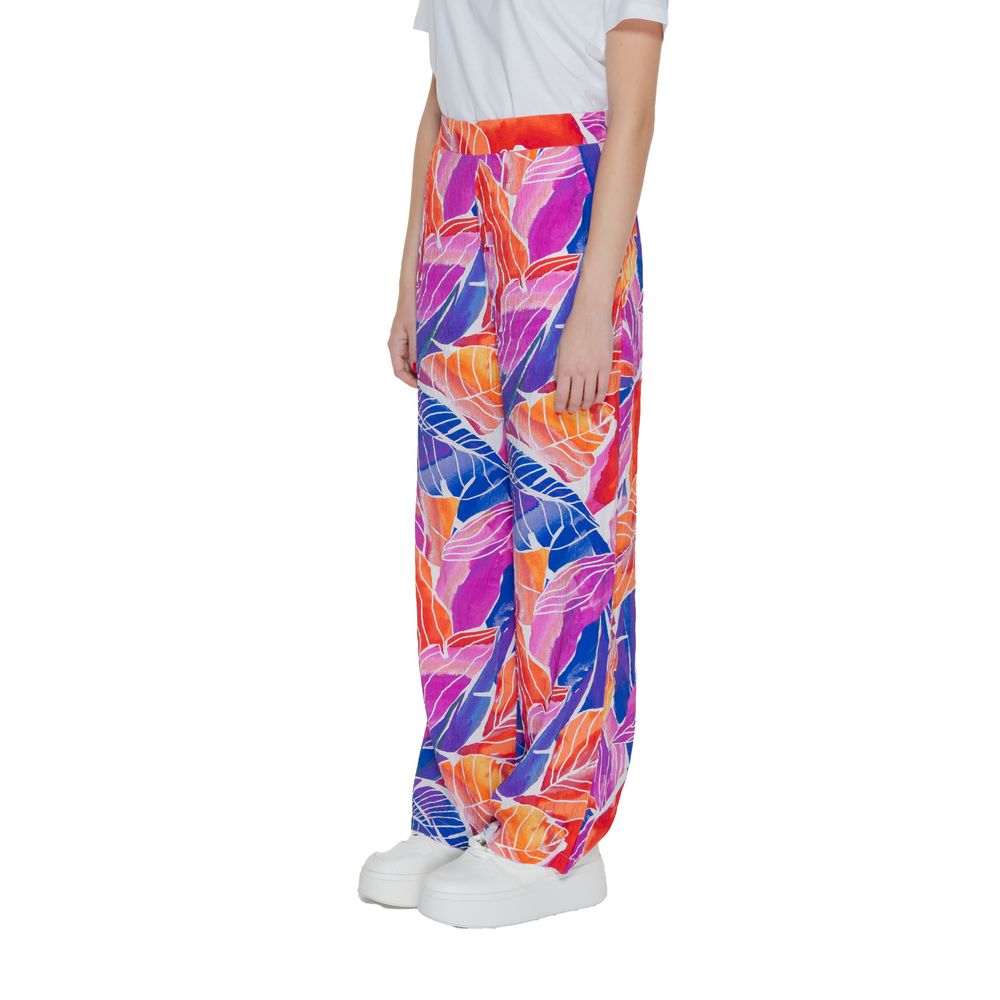 Pantalon décontracté en viscose multicolore Vila Clothes