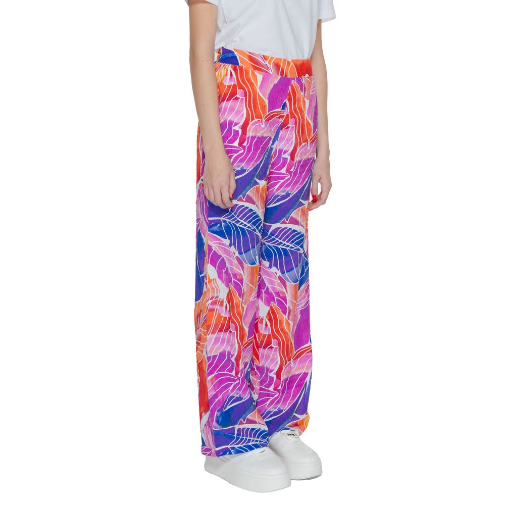 Pantalon décontracté en viscose multicolore Vila Clothes