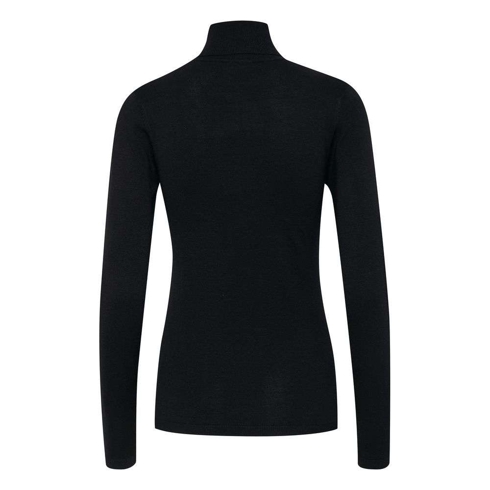 ICHI – Rollkragenpullover aus schwarzer Viskose