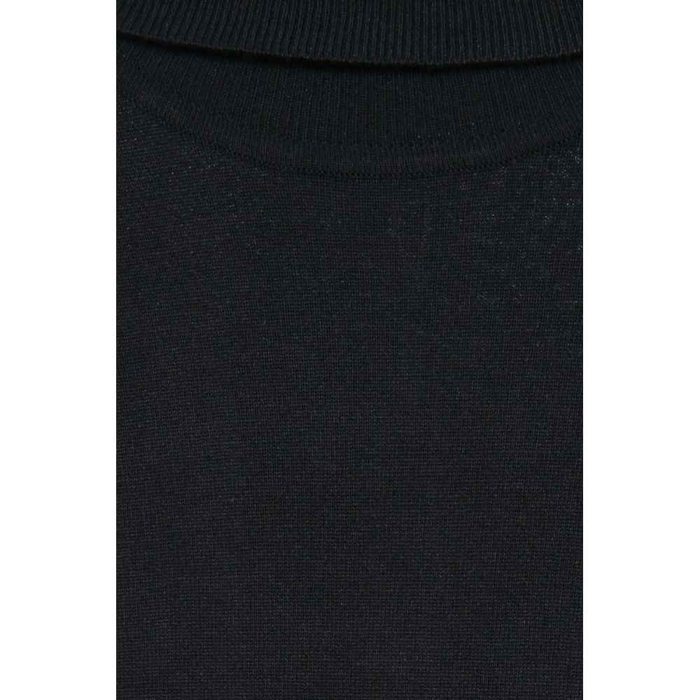 ICHI – Rollkragenpullover aus schwarzer Viskose