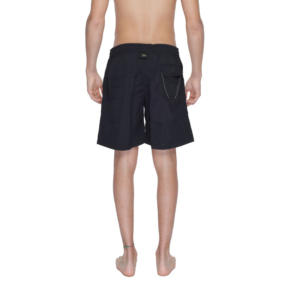Blauer Schwarze Badeshorts aus Polyamid
