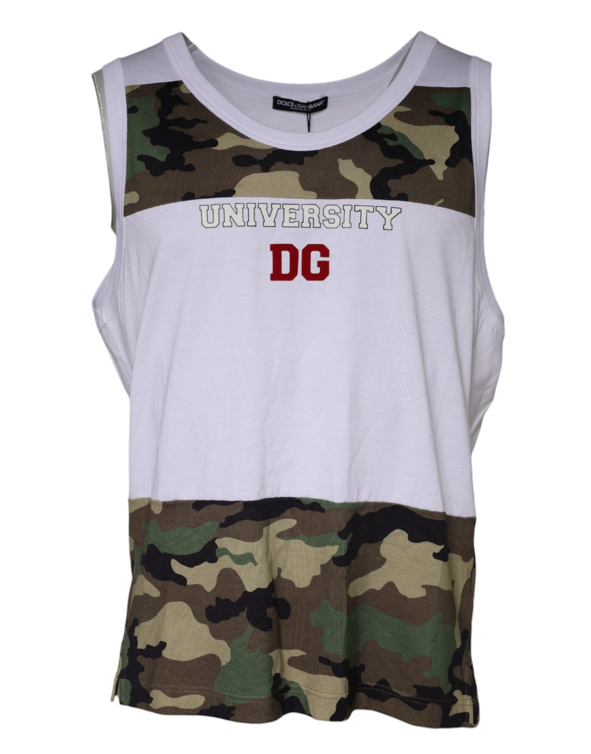 Débardeur sans manches blanc camouflage Dolce & Gabbana