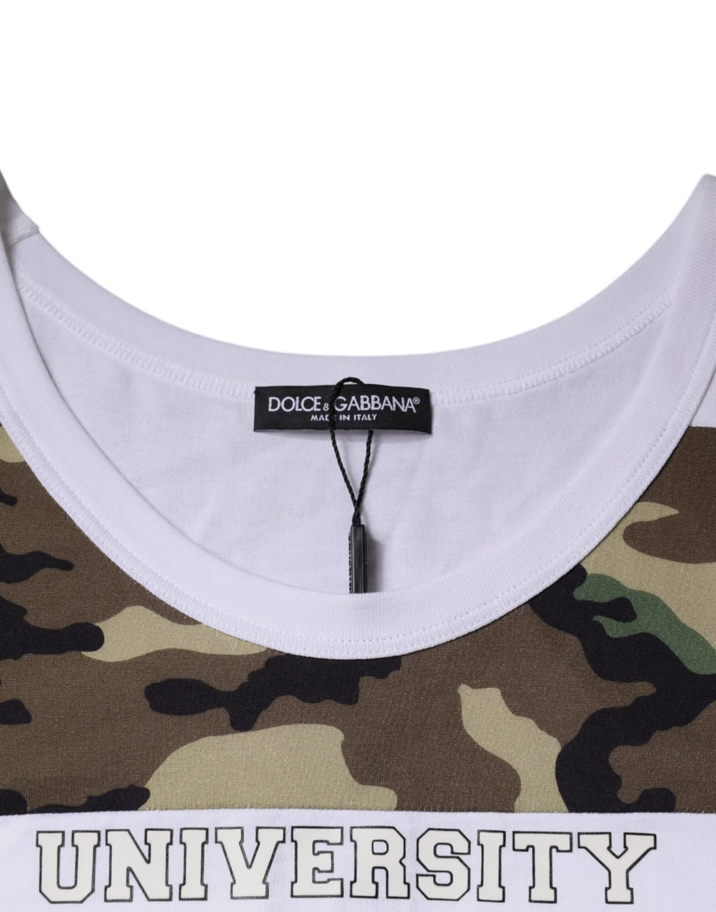 Débardeur sans manches blanc camouflage Dolce & Gabbana