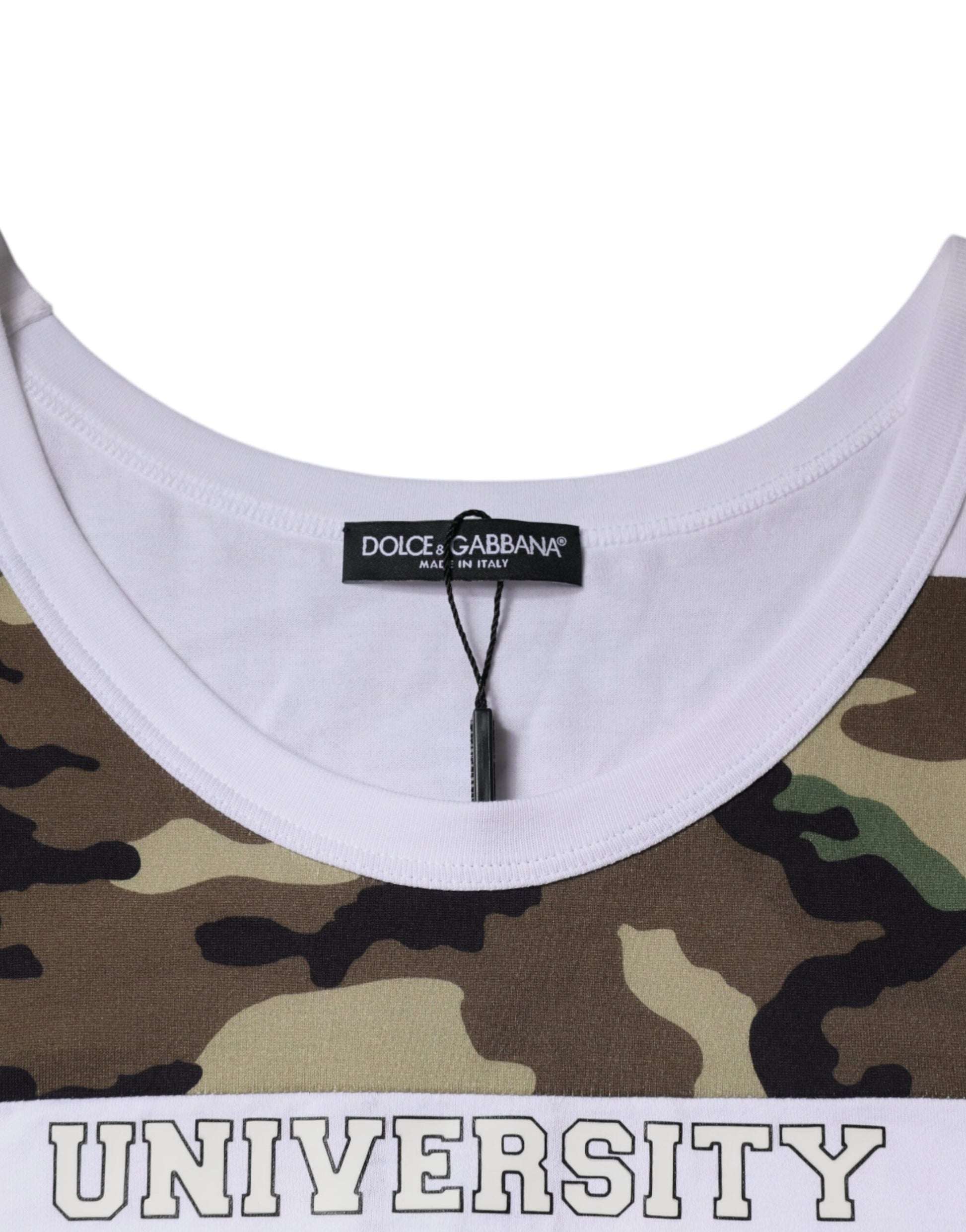 Débardeur sans manches blanc camouflage Dolce & Gabbana