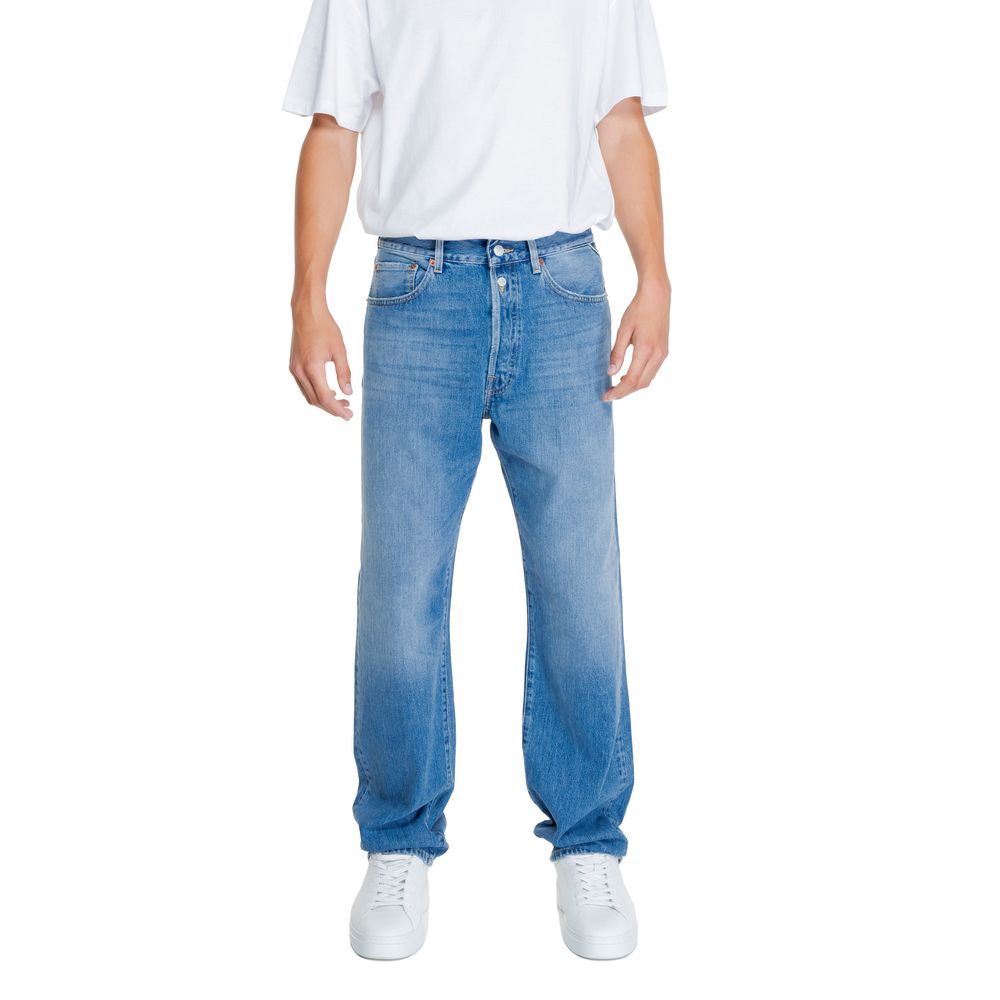 Replay – Locker geschnittene Jeans aus blauer Baumwolle
