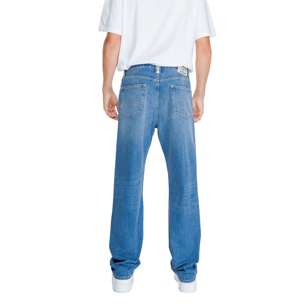 Replay – Locker geschnittene Jeans aus blauer Baumwolle