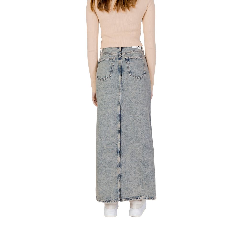 Jupe longue en coton bleu Calvin Klein Jeans
