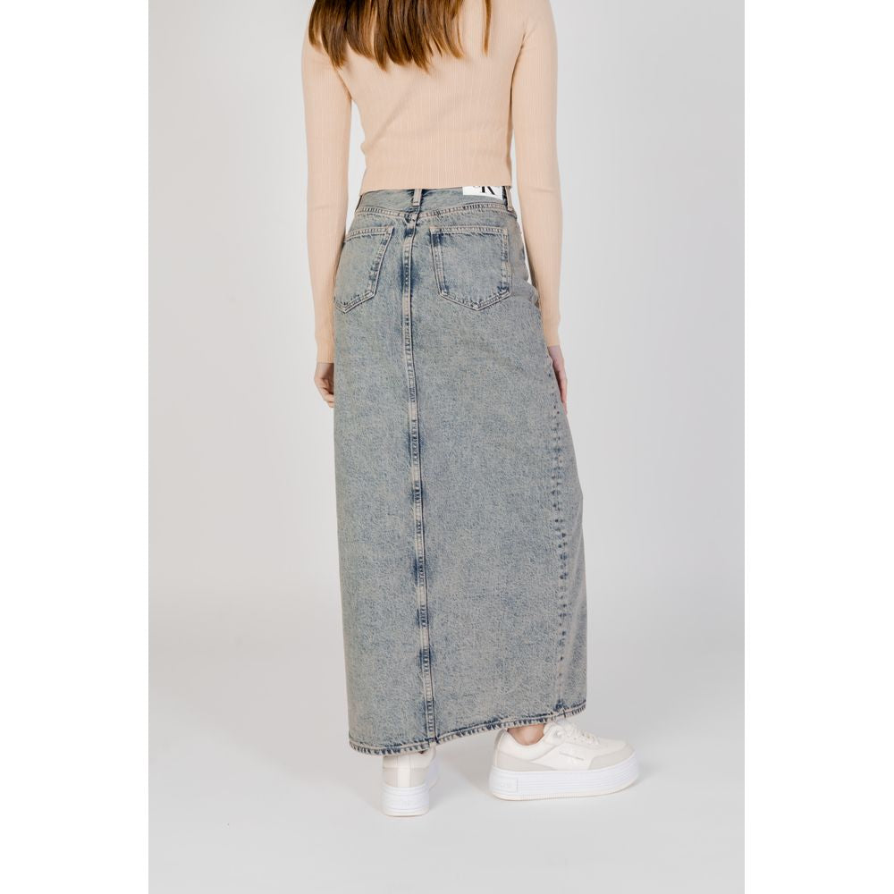 Jupe longue en coton bleu Calvin Klein Jeans