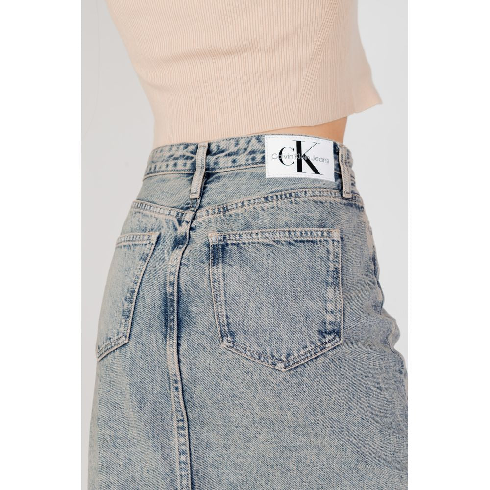 Jupe longue en coton bleu Calvin Klein Jeans