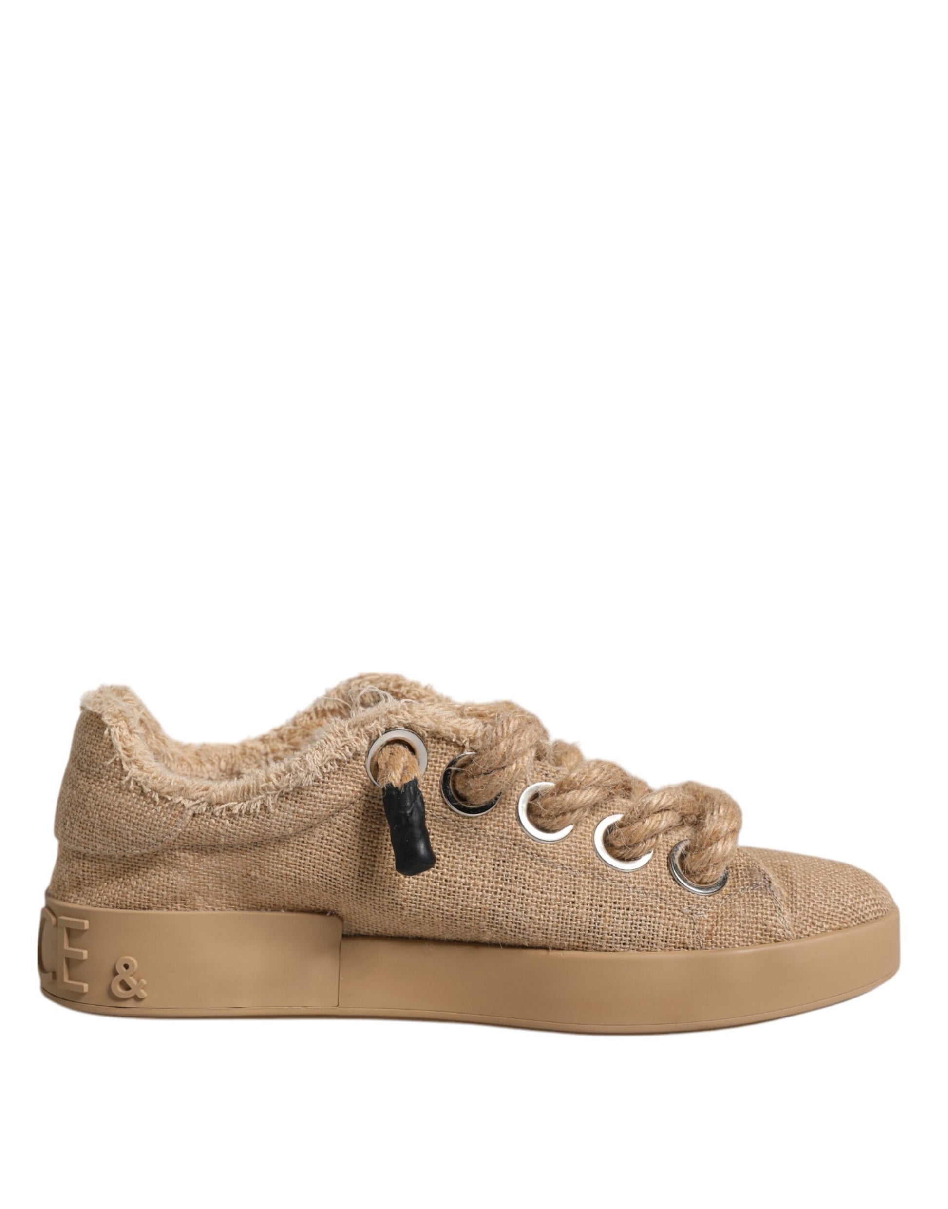 Chaussures Baskets Basses Homme Dolce & Gabbana en Toile de Jute Marron