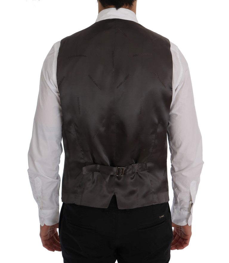 Gilet rayé en coton gris Dolce & Gabbana STAFF