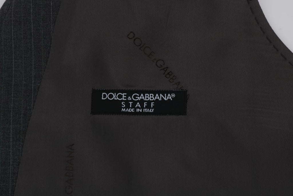 Gilet rayé en coton gris Dolce & Gabbana STAFF