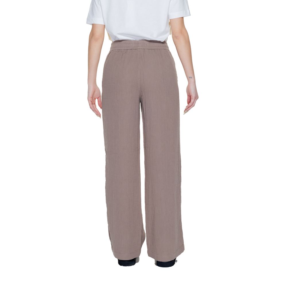 Pantalon décontracté en coton marron Street One