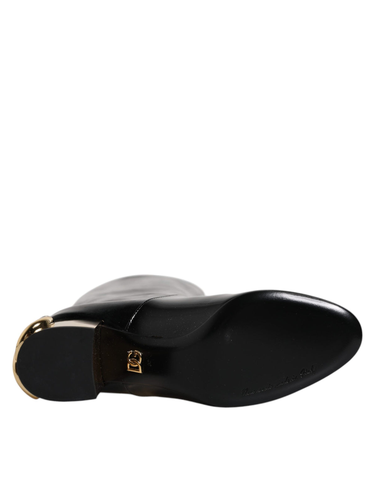 Chaussures Bottes Hautes Vally En Cuir Verni Noir Dolce & Gabbana