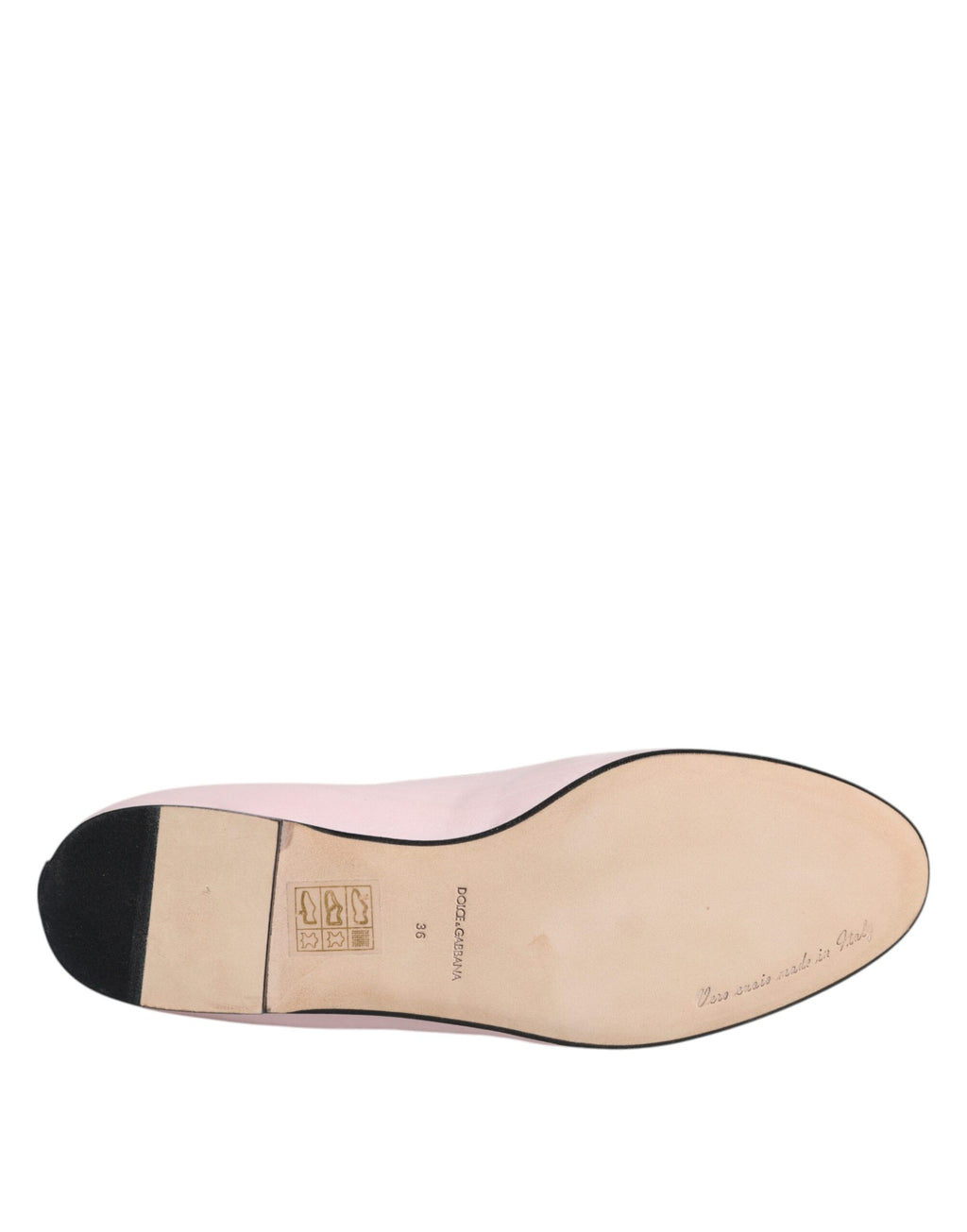 Chaussures plates à enfiler en velours rose clair Dolce & Gabbana