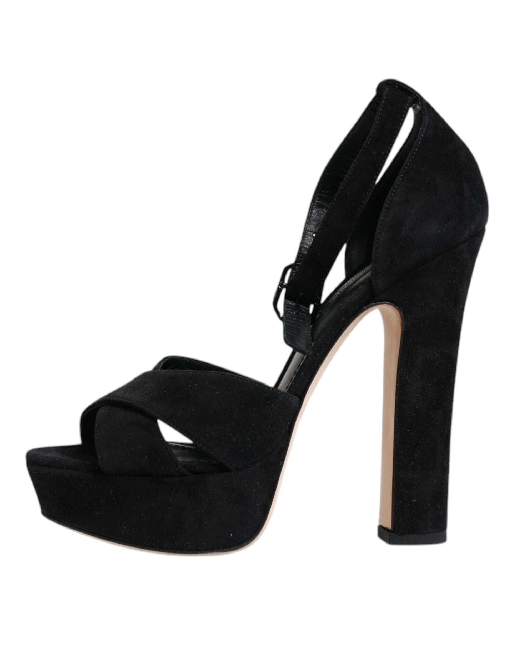 Dolce & Gabbana Escarpins compensés en cuir noir