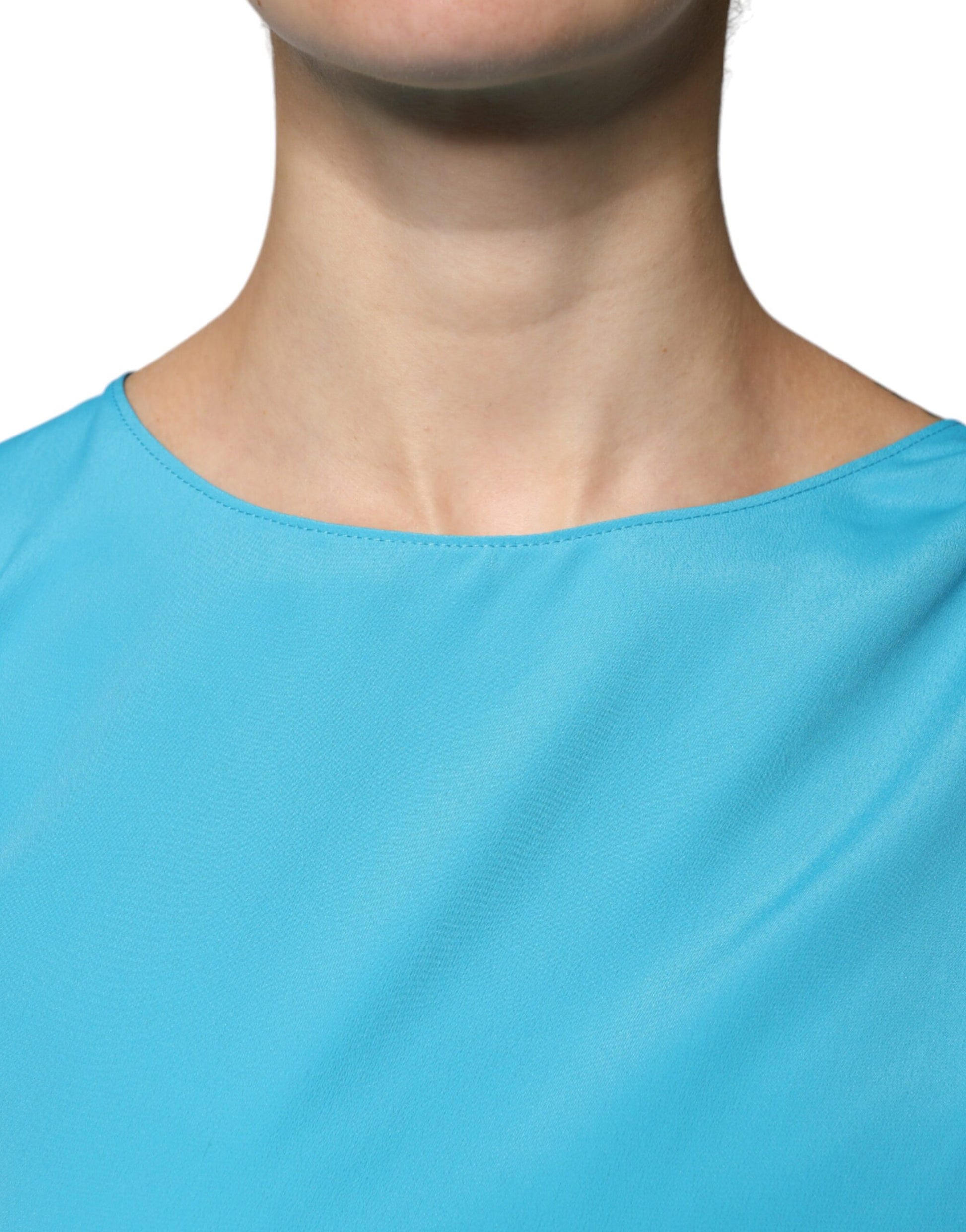Haut blouse à manches longues et col rond bleu Boutique Moschino