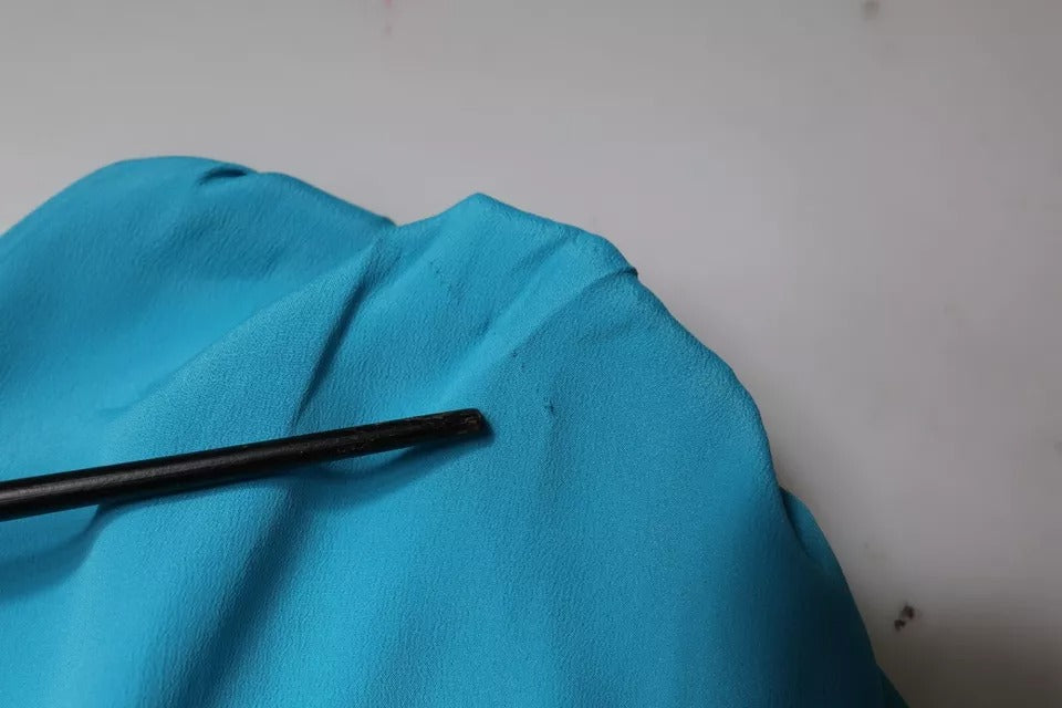 Haut blouse à manches longues et col rond bleu Boutique Moschino
