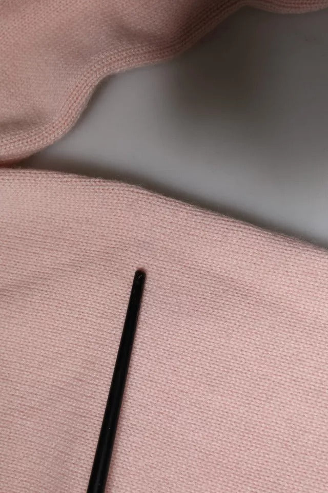 Top en maille à manches longues avec col en cachemire rose Dolce & Gabbana
