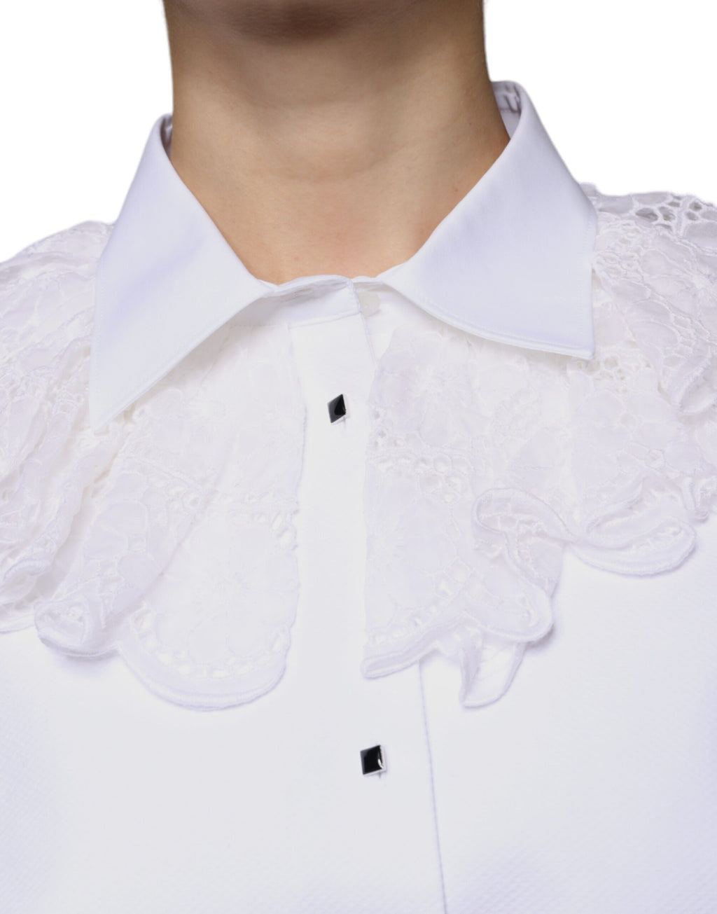 Chemisier-robe en popeline de coton blanc Dolce & Gabbana